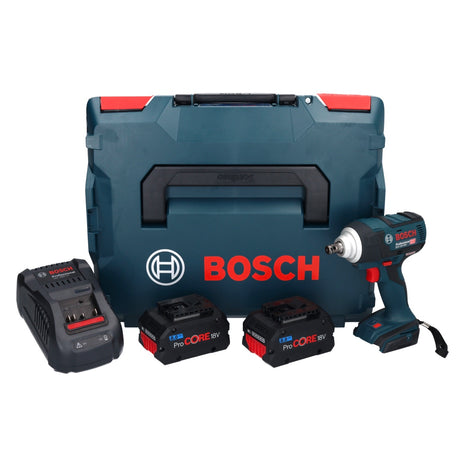 Bosch GDS 18V-300 atornillador de impacto inalámbrico 18 V 300 Nm 1/2" sin escobillas + 2x batería ProCORE 8,0 Ah + cargador + L-Boxx