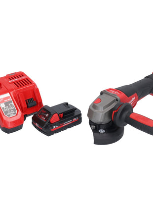 Amoladora angular a batería Milwaukee M18 FSAGV115XPDB-301 18 V 115 mm sin escobillas + 1x batería 3,0 Ah + cargador