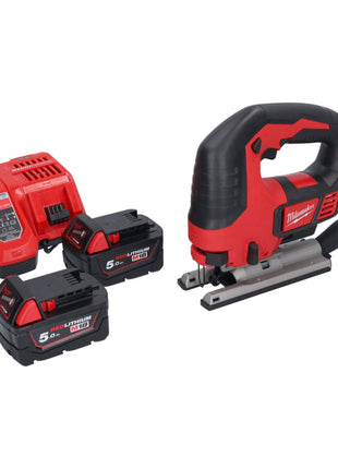 Milwaukee M18 BJS-502 Akku Stichsäge 18 V + 2x Akku 5,0 Ah + Ladegerät