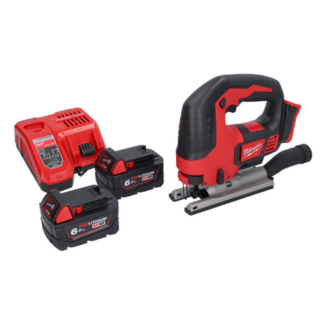 Milwaukee M18 BJS-602 Akku Stichsäge 18 V + 2x Akku 6,0 Ah + Ladegerät