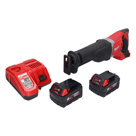 Sierra sable Milwaukee M18 BSX-602 batería 18 V + 2x baterías 6,0 Ah + cargador