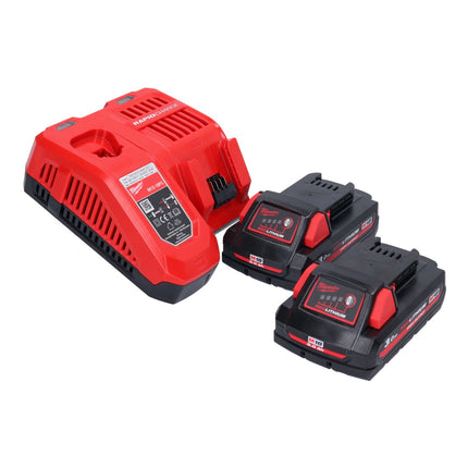 Milwaukee M18 BBL-302 Akku Gebläse 18 V + 2x Akku 3,0 Ah + Ladegerät