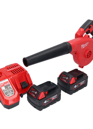 Soplador a batería Milwaukee M18 BBL-402 18 V + 2x baterías 4,0 Ah + cargador