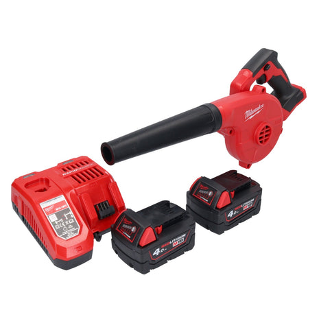 Soplador a batería Milwaukee M18 BBL-402 18 V + 2x baterías 4,0 Ah + cargador