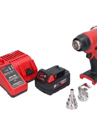 Milwaukee M18 BHG-601 Akku Heißluftgebläse 18 V 470 °C + 1x Akku 6,0 Ah + Ladegerät