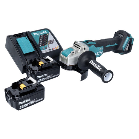 Smerigliatrice angolare a batteria Makita DGA 521 RMX1 18 V 125 mm X-LOCK Brushless + 2x batteria ricaricabile 4,0 Ah + caricabatterie