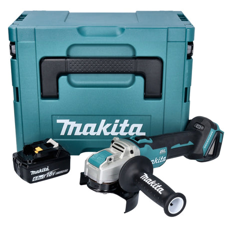 Makita DGA 521 G1X1J Akumulatorowa szlifierka kątowa 18 V 125 mm X-LOCK Bezszczotkowa + 1x akumulator 6,0 Ah + Makpac - bez ładowarki