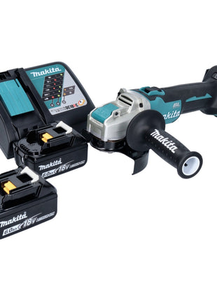 Makita DGA 521 RGX1 Akku Winkelschleifer 18 V 125 mm X-LOCK Brushless + 2x Akku 6,0 Ah + Ladegerät