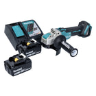 Makita DGA 521 RGX1 Akku Winkelschleifer 18 V 125 mm X-LOCK Brushless + 2x Akku 6,0 Ah + Ladegerät