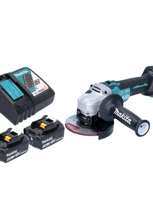 Makita DGA 513 RF Meuleuse d'angle sur batterie 18 V 125 mm sans balais + 2x batteries 3,0 Ah + chargeur