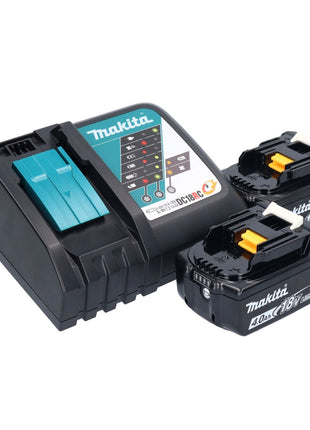 Meuleuse d'angle sur batterie Makita DGA 513 RM 18 V 125 mm sans balais + 2 batteries 4,0 Ah + chargeur