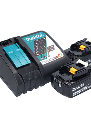 Makita DGA 513 RG Meuleuse d'angle sur batterie 18 V 125 mm sans balais + 2x batteries 6,0 Ah + chargeur