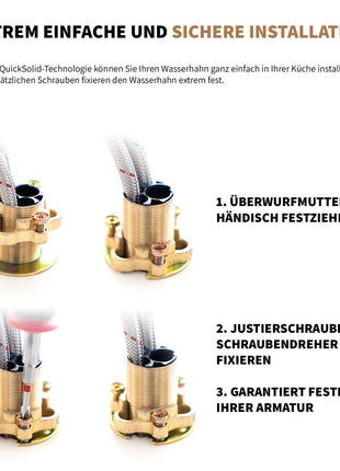 Rosenhahn & Söhne Juist 100 Küchenarmatur 360° Drehbarer Wasserhahn Küche - Armatur Küche [Chrom] - 2-fach verstellbare Spültischarmatur + Anschlussschläuche - Toolbrothers