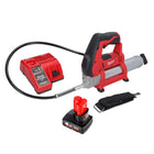 Milwaukee M12 GG-601C Akku Fettpresse 12 V 562 bar + 1x Akku 6,0 Ah + Ladegerät