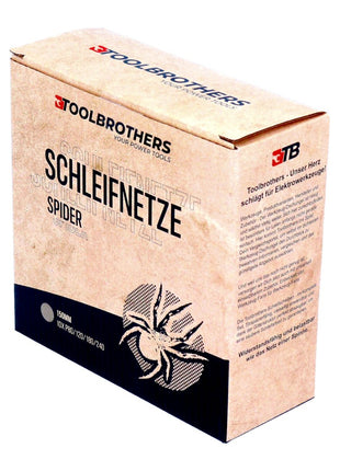 Toolbrothers SPIDER Schleifset Netz 150 mm Klett je 10x P80 / P120 / P180 / 240 für Hartholz, Weichholz, Lack, Stein, Stahl, Aluminium, Furnier - Toolbrothers