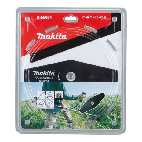 Makita lame 2 dents lame de coupe d'herbe acier deux dents pour faux et débroussailleuses 255 x 25,4 mm (D-66064)