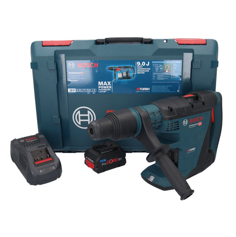 Bosch GBH 18V-40 C Taladro percutor inalámbrico profesional 18 V 9,0 J SDS max BITURBO Brushless + 1x batería ProCORE 8,0 Ah + cargador + XL-BOXX