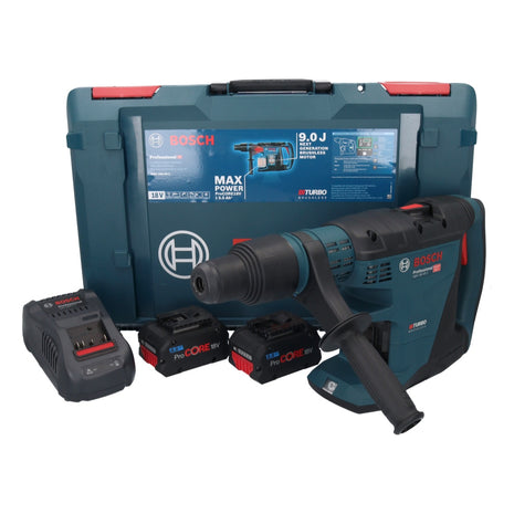 Bosch GBH 18V-40 C Taladro percutor inalámbrico profesional 18 V 9,0 J SDS max (0611917102) BITURBO Brushless + 2x batería ProCORE 8,0 Ah + cargador + XL-BOXX