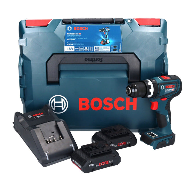 Bosch GSB 18V-90 C Professional Akku Schlagbohrschrauber 18 V 64 Nm Brushless + 2x ProCORE Akku 4,0 Ah + Ladegerät + L-Boxx - Toolbrothers