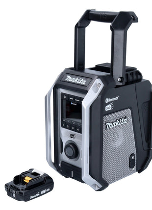 Makita DMR 115 A1B Radio de chantier sur batterie 12 V - 18 V Bluetooth DAB+ IP65 noir + 1x batterie 2,0 Ah - sans chargeur