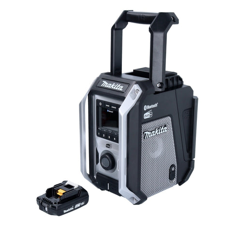 Makita DMR 115 A1B Radio de chantier sur batterie 12 V - 18 V Bluetooth DAB+ IP65 noir + 1x batterie 2,0 Ah - sans chargeur