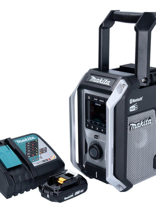 Makita DMR 115 RA1B radio de chantier à batterie 12 V - 18 V Bluetooth DAB+ IP65 noir + 1x batterie 2,0 Ah + chargeur