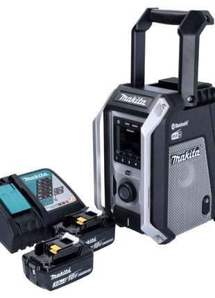 Makita DMR 115 RFB Akku Baustellenradio 12 V - 18 V Bluetooth DAB+ IP65 Schwarz + 2x Akku 3,0 Ah + Ladegerät - Toolbrothers