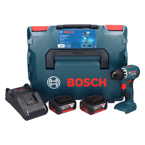 Taladro atornillador a batería Bosch GSR 18V-45 18 V 45 Nm sin escobillas + 2x baterías 5,0 Ah + cargador + L-Boxx