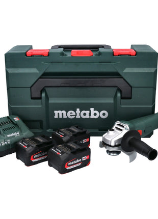 Metabo W 18 L 9-125 Quick Akku Winkelschleifer 18 V 125 mm ( 602249960 ) + 3x Akku 4,0 Ah + Ladegerät + metaBOX