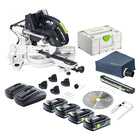 Festool KSC 60 EB-Basic KAPEX Akku Kapp Zugsäge 18 V / 36 V 216 mm Brushless + 4x Akku 4,0 Ah + Ladegerät + Systainer - Toolbrothers