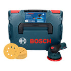 Bosch GEX 12V-125 Professional Ponceuse excentrique sans fil 125 mm 12V Brushless + 50x EXPERT C470 Papiers abrasifs K 120 + Coffret L-Boxx - sans batterie, sans chargeur