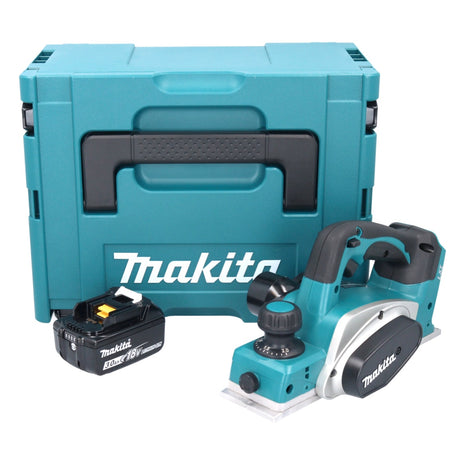 Cepilladora de batería Makita DKP 180 F1J 18 V 82 mm + 1x batería 3,0 Ah + Makpac - sin cargador