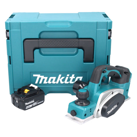 Cepilladora de batería Makita DKP 180 G1J 18 V 82 mm + 1x batería 6,0 Ah + Makpac - sin cargador