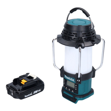 Makita DMR 055 A1 Akku Radio 18 V FM mit Laterne 360° Taschenlampe + 1x Akku 2,0 Ah - ohne Ladegerät