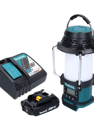 Makita DMR 055 RA1 Akku Radio 18 V FM mit Laterne 360° Taschenlampe + 1x Akku 2,0 Ah + Ladegerät