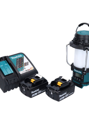 Makita DMR 055 RT radio à batterie 18 V FM avec lanterne lampe de poche 360° + 2x batteries 5,0 Ah + chargeur