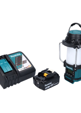 Makita DMR 055 RG1 Akku Radio 18 V FM mit Laterne 360° Taschenlampe + 1x Akku 6,0 Ah + Ladegerät