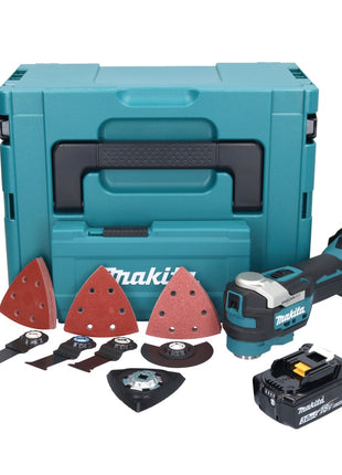 Makita DTM 52 F1JX4 Akku Multifunktionswerkzeug 18 V Starlock Max Brushless + 1x Akku 3,0 Ah + Zubehör Set + Makpac - ohne Ladegerät