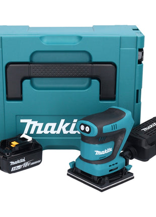 Lijadora orbital a batería Makita DBO 480 F1J 18 V 112 x 102 mm + 1x batería 3,0 Ah + Makpac - sin cargador