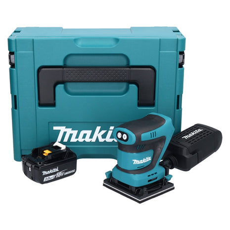 Makita DBO 480 F1J Akku Schwingschleifer 18 V 112 x 102 mm + 1x Akku 3,0 Ah + Makpac - ohne Ladegerät