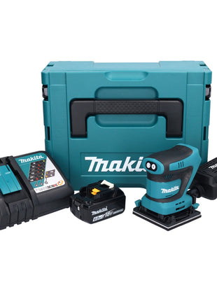 Makita DBO 480 RG1J Akku Schwingschleifer 18 V 112 x 102 mm + 1x Akku 6,0 Ah + Ladegerät + Makpac