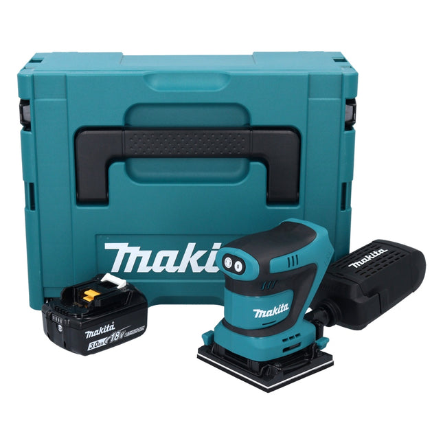 Makita DBO 481 F1J Akku Schwingschleifer 18 V 112 x 102 mm + 1x Akku 3,0 Ah + Makpac - ohne Ladegerät