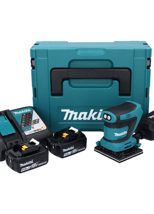 Ponceuse orbitale sur batterie Makita DBO 481 RTJ 18 V 112 x 102 mm + 2x batteries 5,0 Ah + chargeur + Makpac