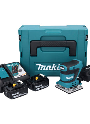 Lijadora orbital a batería Makita DBO 482 RMJ 18 V 112 x 102 mm + 2x baterías 4,0 Ah + cargador + Makpac