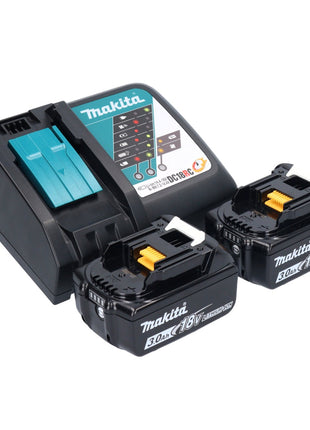 Taladro percutor inalámbrico Makita DHP 482 RFX1W 18 V 62 Nm + 2x baterías 3,0 Ah + cargador + set de accesorios 74 piezas + estuche