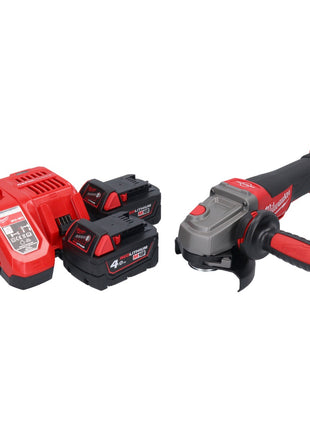 Amoladora angular a batería Milwaukee M18 CAG115XPDB-402 18 V 115 mm sin escobillas + 2x baterías 4,0 Ah + cargador