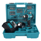 Makita DDF 453 RT1X1 perceuse-visseuse sans fil 18 V 42 Nm + 1x batterie 5,0 Ah + chargeur + jeu d'accessoires 74 pièces + mallette