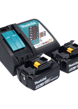 Makita DDF 453 RTX1 Akku Bohrschrauber 18 V 42 Nm + 2x Akku 5,0 Ah + Ladegerät + 74 tlg. Zubehörset + Koffer