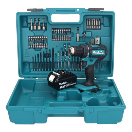 Makita DDF 482 F1X1 Akku Bohrschrauber 18 V 62 Nm + 1x Akku 3,0 Ah + 74 tlg. Zubehörset + Koffer - ohne Ladegerät