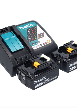 Makita DTD152F1X1 Visseuse à percussion sans fil 165Nm 18V 1/4" + 2x Batteries 6,0Ah + Chargeur + Coffret + Set d'accessoires, 74 pcs.